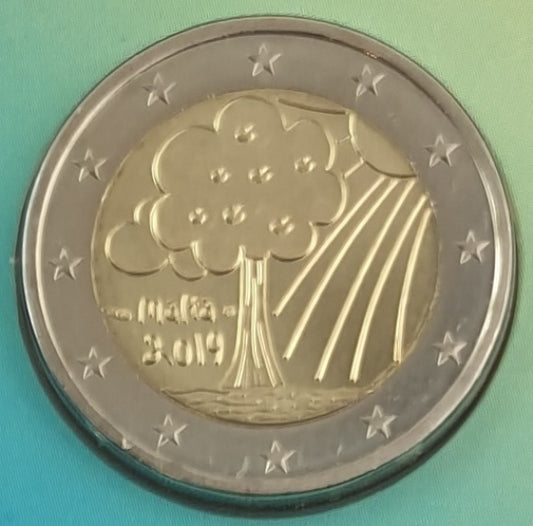 Malte - 2 euros 2019, Des enfants à la solidarité - Nature et environnement 2019, (Carte à pièces)