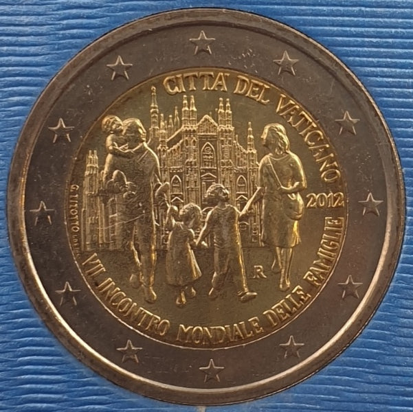 Vatican - 2 Euro 2012, 7e Rencontre mondiale des familles, (Carte à pièces)