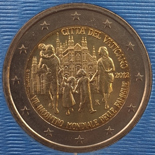 Vatican - 2 Euro 2012, 7e Rencontre mondiale des familles, (Carte à pièces)