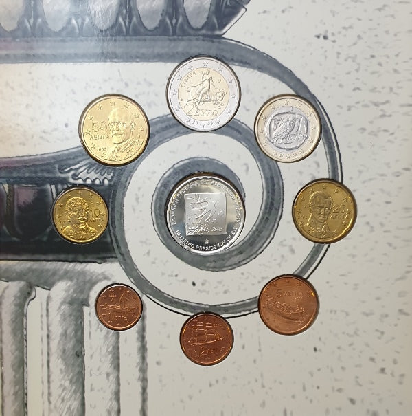 Série Euro - Grèce 2003 + Pièce en argent