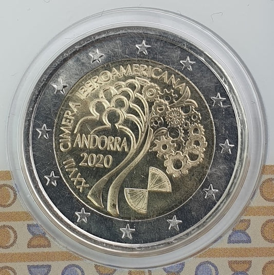 Andorre - 2 euros 2020, XXVIIe Sommet des Amériques, (Carte à pièces)