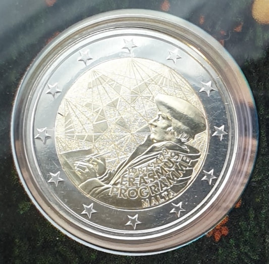 Malte - 2 euros 2022, 35 ans du programme Erasmus, BU (Carte à pièces)