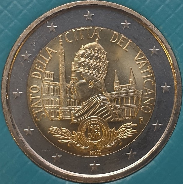 Vatican - 2 euros 2019, 90e anniversaire de la fondation de l'État de la Cité du Vatican (carte-pièce)