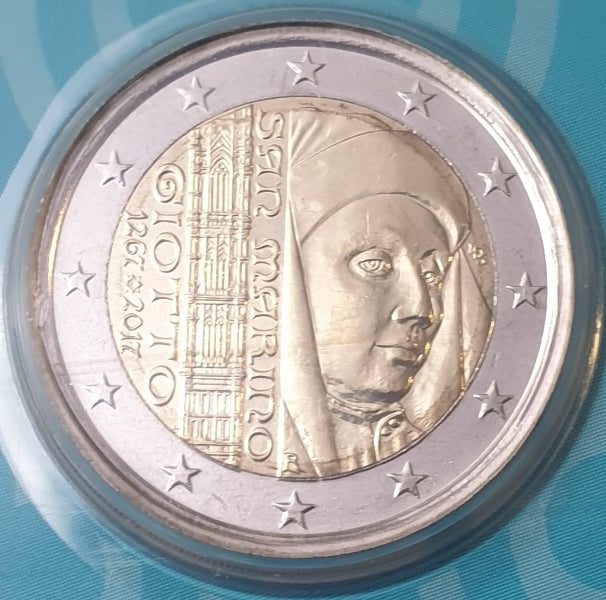 Saint-Marin - 2 euros 2017, Giotto, (Carte à pièces)