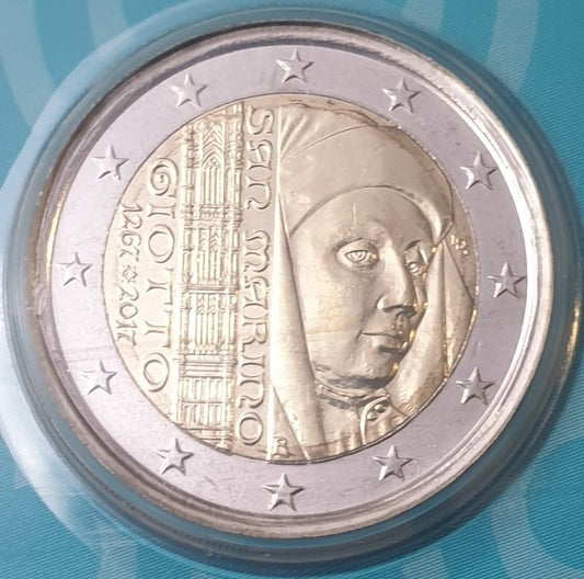 Saint-Marin - 2 euros 2017, Giotto, (Carte à pièces)