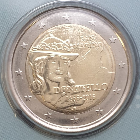 Saint-Marin - 2 Euros 2016, Donatello, (Carte à pièces)