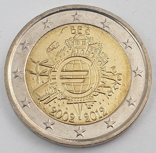 Belgique - 2 euros (Dix ans de l'euro 2002-2012), non circulé
