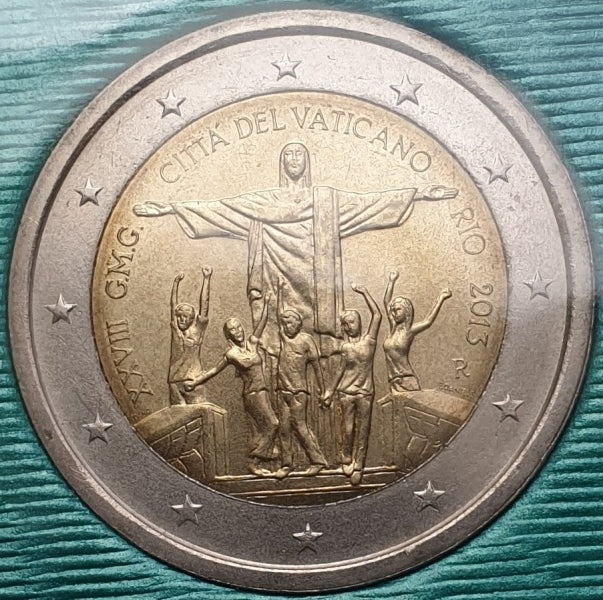 Vatican - 2 euros 2013, 28e Journée mondiale de la jeunesse (carte à pièces)