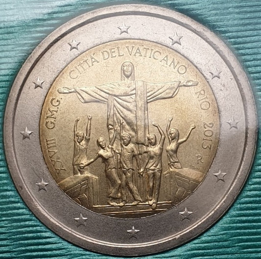 Vatican - 2 euros 2013, 28e Journée mondiale de la jeunesse (carte à pièces)