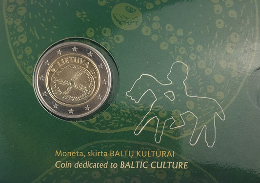Lituanie - 2 Euro 2016, Culture balte, (Carte à pièces)