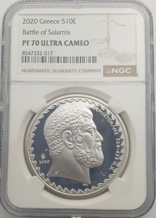 Grèce - 10 euros 2020 (PF 70 ULTRA CAMEO), Thémistocle, Argent Belle Épreuve