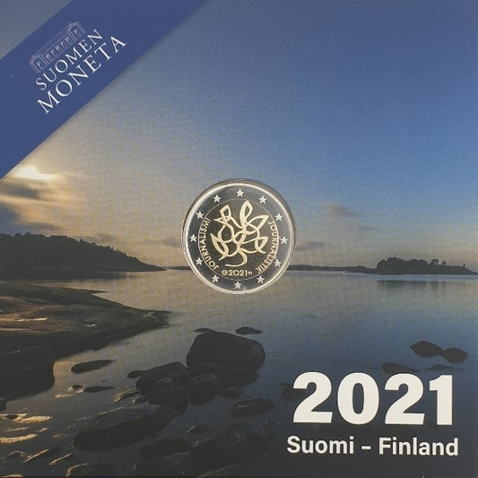 Finlande - 2 Euro 2021 A, Journalisme et presse libre soutenant la République finlandaise, PREUVE