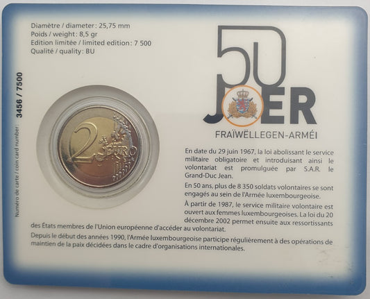 Luxembourg - 2 Euros 2017, Armée des Volontaires Henri Ier, (Carte à pièces)