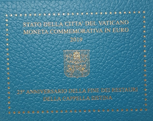 Vatican - 2 euros 2019, 25e anniversaire de la fin de la restauration de la chapelle Sixtine (carte-pièce)