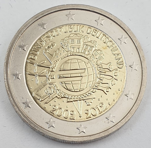 Allemagne - 2 euros F (Dix ans de l'euro 2002-2012), non circulé