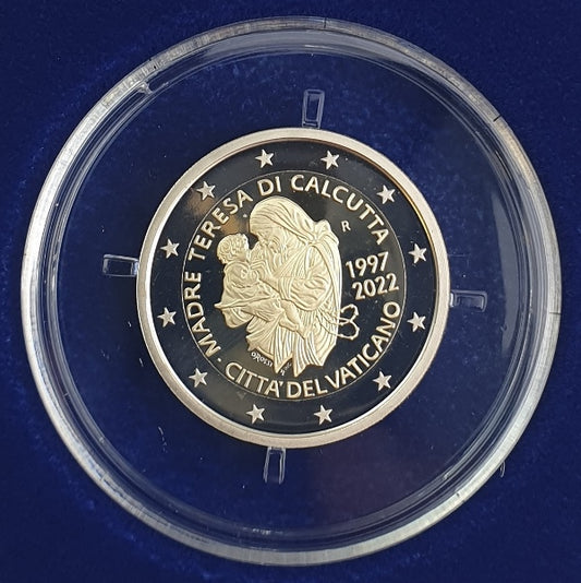 Vatican - 2 euros 2022, 25e anniversaire de la mort de Mère Teresa de Calcutta, Pièce