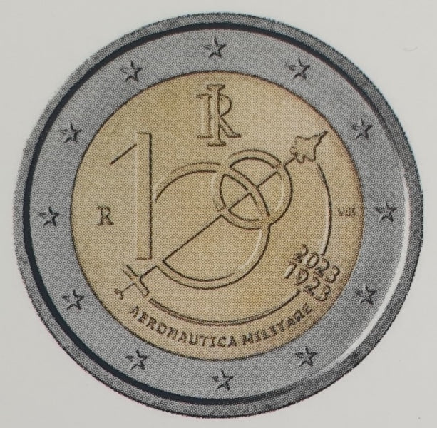 Italie - 2 Euro 2023, Armée de l'Air, (Carte à pièces)
