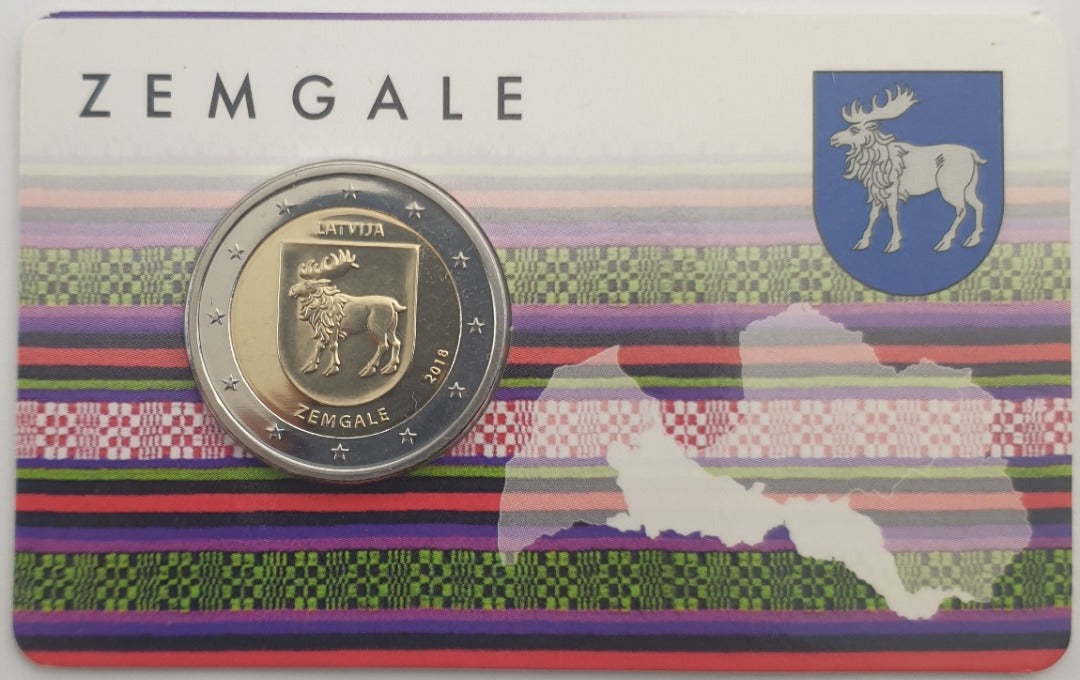Lettonie - 2 Euro 2018, Zemgale, (Coin Card)