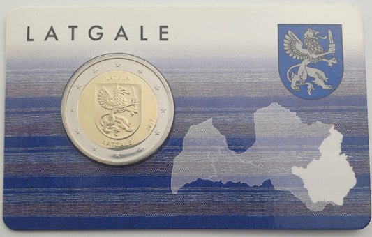 Lettonie - 2 Euro 2017, Latgale, (Carte à pièces)