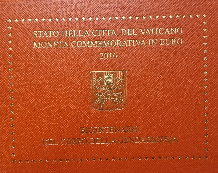 Vatican - 2 euros 2016, 2e anniversaire de la Gendarmerie vaticane (carte-pièce)