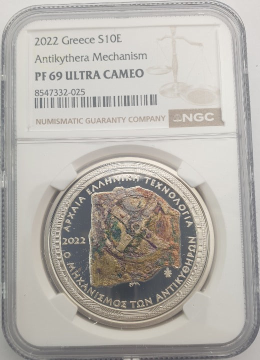 Grèce - 10 euros 2022 (PF 69 ULTRA CAMEO), mécanisme d'Anticythère, qualité argent